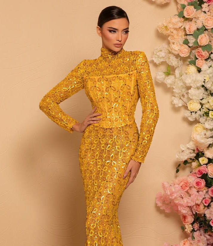 green emerald velvet dress Golden Dawn Dress L main image 1